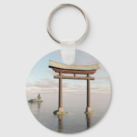 Japanisch schwimmendes Torii Gate auf einem Shinto