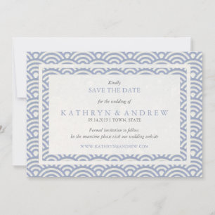 Japanisch Seigaiha Save the Date ohne Foto