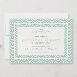 Japanisch Seigaiha Save the Date ohne Foto