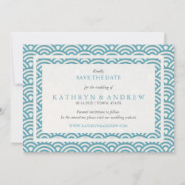 Japanisch Seigaiha Save the Date ohne Foto