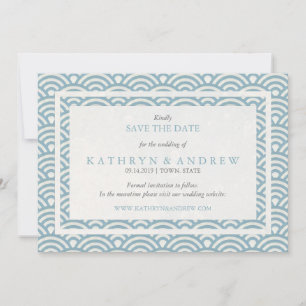 Japanisch Seigaiha Save the Date ohne Foto