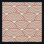 Japanisch Seigaiha Wave Rust Terracotta Künstlicher Leinwanddruck<br><div class="desc">Japanische Seigaiha Wave - Schwarz und Weiß - Muster - Rost,  Erdtönen,  Terrakotta.</div>