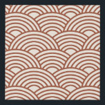 Japanisch Seigaiha Wave Rust Terracotta Künstlicher Leinwanddruck<br><div class="desc">Japanische Seigaiha Wave - Schwarz und Weiß - Muster - Rost,  Erdtönen,  Terrakotta.</div>