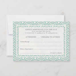 Japanisch Seigaiha Waves Elegant Beach Wedding UAW RSVP Karte