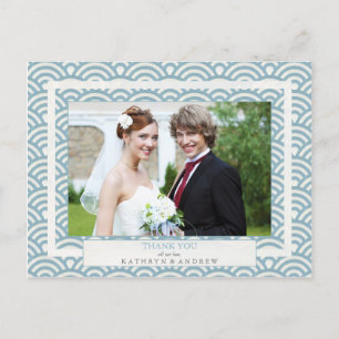 Japanisch Seigaiha Wedding Danke / Custom Foto Postkarte