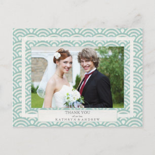 Japanisch Seigaiha Wedding Danke / Custom Foto Postkarte
