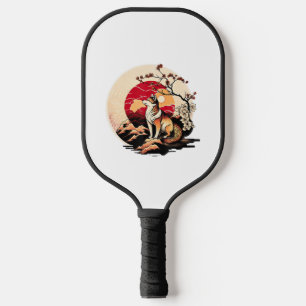 Japanisch Shiba Inu Dog Sunset Ukiyo e Style Pickleball Schläger