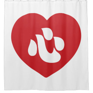 Japanisch Shin Kanji Kokoro Heart 心 Duschvorhang