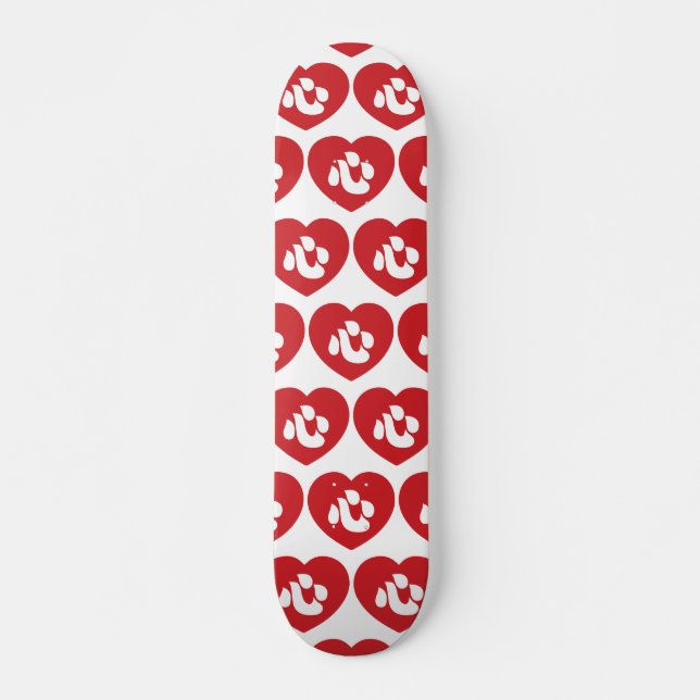 Japanisch Shin Kanji Kokoro Heart 心 Skateboard (Vorne)