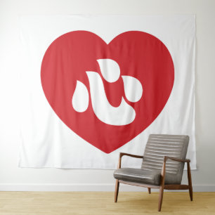 Japanisch Shin Kanji Kokoro Heart 心 Wandteppich
