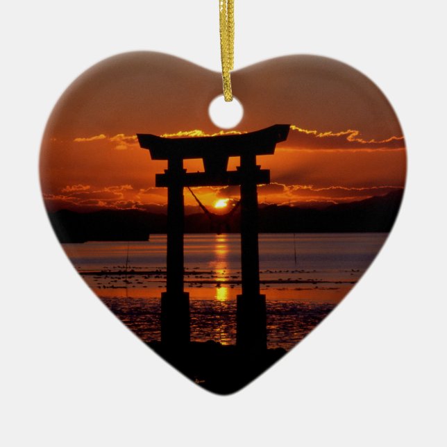 Japanisch Shrine Nagao Keramik Ornament (Vorne)