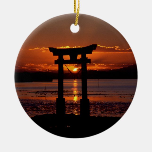 Japanisch Shrine Nagao Keramikornament (Vorne)