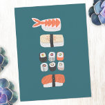 Japanisch Sushi Nigiri Maki Roll Postkarte<br><div class="desc">japanische Küche für diejenigen,  die Liebe haben Sushi,  Sashimi,  Nigiri und Maki Brötchen zu essen.</div>