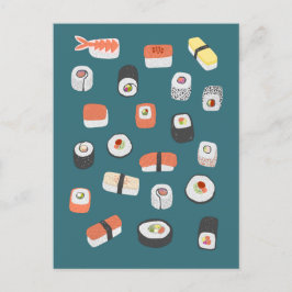 Japanisch Sushi Nigiri Maki Roll Postkarte