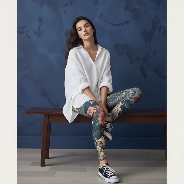 Japanisch Tattoo Art Sea Creatures Leggings (Von Creator hochgeladen)
