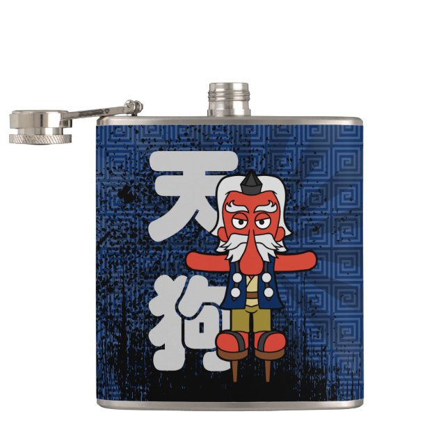 Japanisch Tengu Yokai Monster Flachmann (Geöffnet)