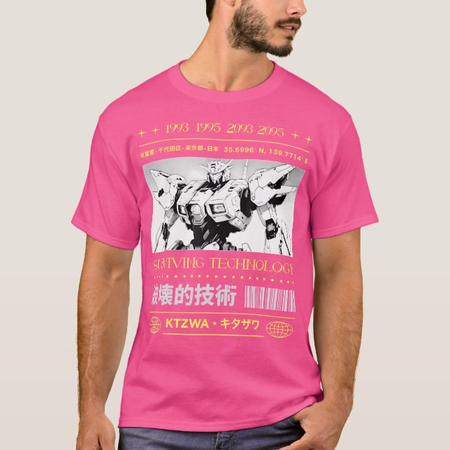 Japanisch Tokyo Cyberpunk Art Streetwear Anime Gra T-Shirt (Vorderseite)