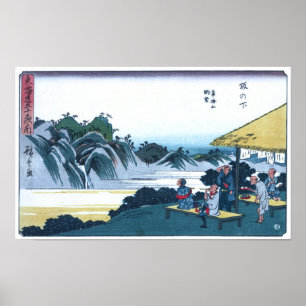 Japanisch Ukiyo-e des Fudesute-Berges Poster