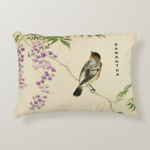 Japanisch Vintag Lilac Sparrow Accent Pillow Zierkissen