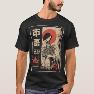 Japanisch Virgo Zodiac   Red Sun Maiden T-Shirt