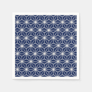 Japanisch wagara asanoha geometrisch blau weiß serviette