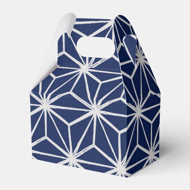 Japanisch wagara asanoha geometrisch weiß geschenkschachtel (Vorderseite)