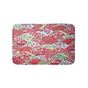 Japanisch Washi Red Floral Origami Yuzen Bathmat Badematte
