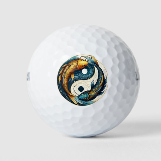 Japanisch Yin Yang Symbol Koi Fish Golfball (Vorderseite)