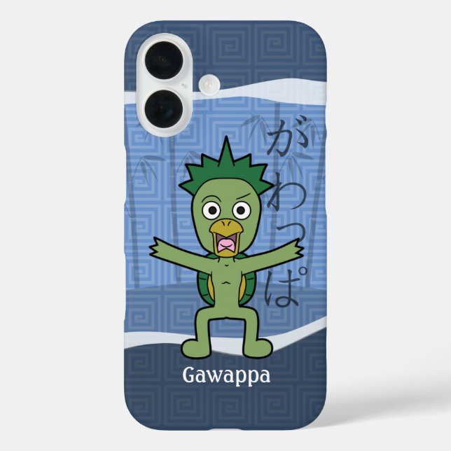 Japanisch Yokai Gawappa iPhone 16 Hülle (Rückseite)