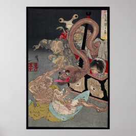 Japanisch Yokai Ukiyo-e Omoi Tsuzura von Yoshitosh Poster