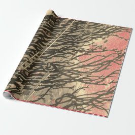 JAPANISCHE ABSTRAKTE KUNSTBRANCHEN IM SUNSET GIFT  GESCHENKPAPIER
