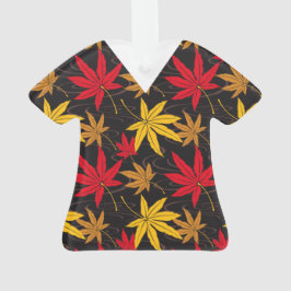 JAPANISCHE AHORN-MUSTER-SCRUBS IN SCHWARZ ORNAMENT