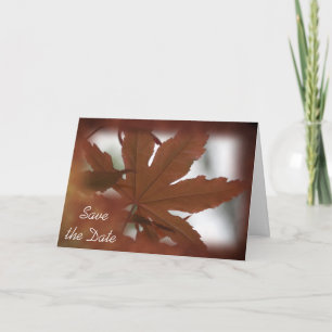 Japanische Ahornleaf-Hochzeit im Herbst Save the D Ankündigung