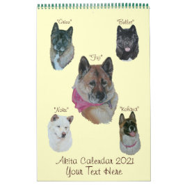 Japanische akita Hundportraits Realistische Kunst  Kalender