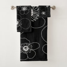 Japanische Anemonen auf schwarz