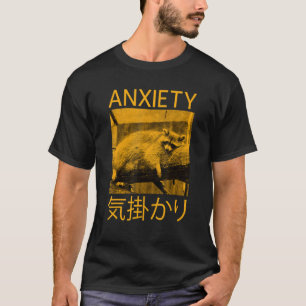 Japanische Angst Raccoon Japan Text T-Shirt