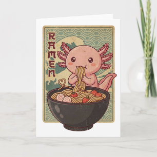 Japanische Anime Axolotls Ramen Schwarzer Axolotl Karte