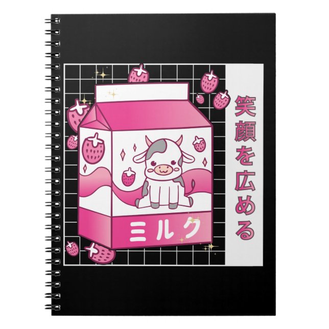 Japanische Anime Strawberry Milk Karton Niedliche  Notizblock (Vorderseite)
