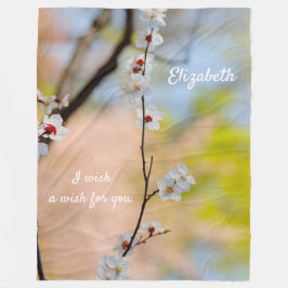 Japanische Apricot-Blume Fleecedecke