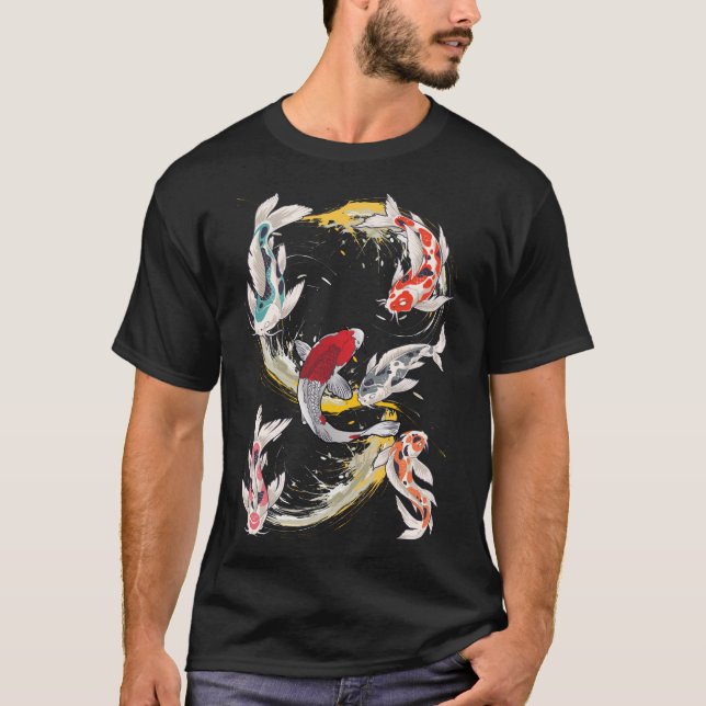 Japanische Aquakultur Koi Fish T-Shirt (Vorderseite)
