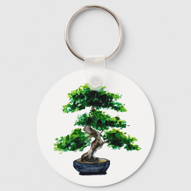 Japanische Aquarellbaum Schlüsselanhänger (Vorderseite)