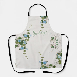 Japanische Aquarellfarbe Druck botanisches Blütenb Schürze