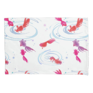 Japanische Aquarellmalerei Koi Fisch Kissenbezug
