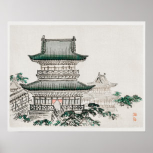 Japanische Architektur von Kōno Bairei (1844-1895) Poster