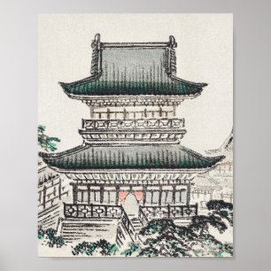Japanische Architektur von Kōno Bairei Poster