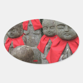 Japanische Art Wächter Gottheit der Kinder Japan Ovaler Aufkleber