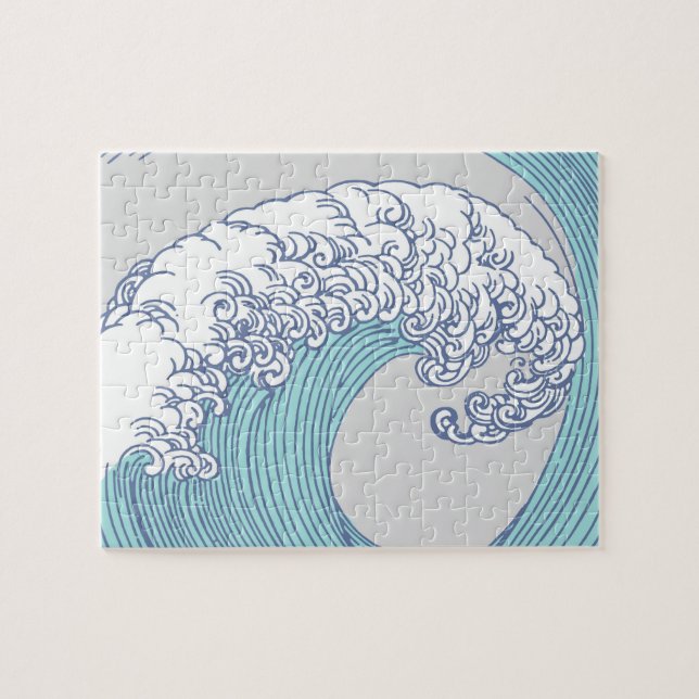 Japanische Asiatische Wellenreitkunst (Horizontal)