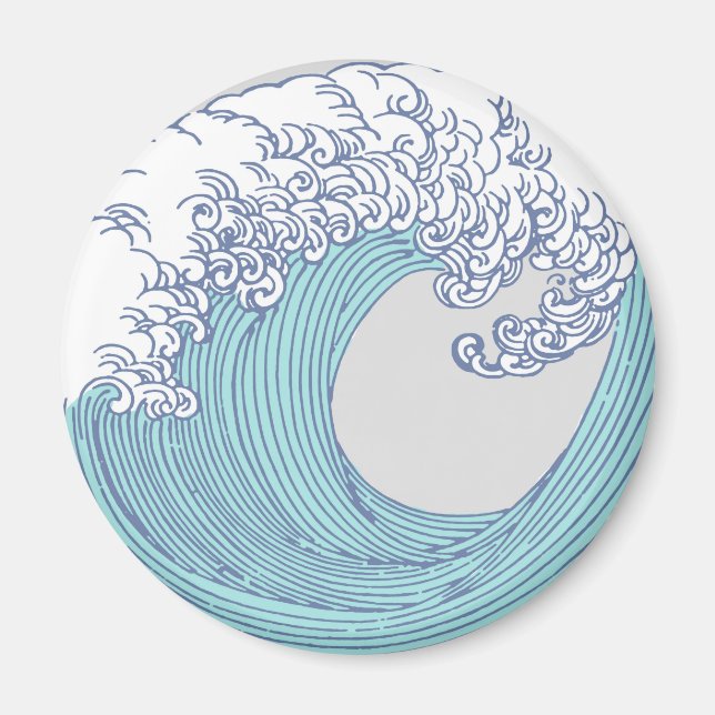 Japanische Asiatische Wellenreitkunst Magnet (Vorne)
