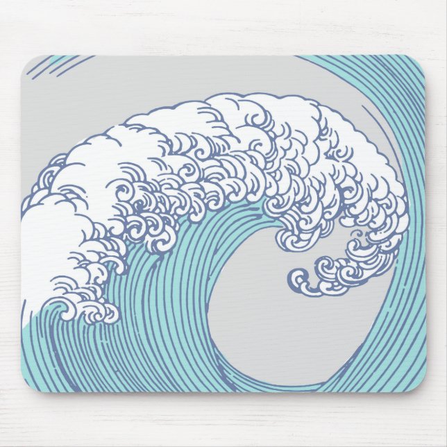 Japanische Asiatische Wellenreitkunst Mousepad (Vorne)
