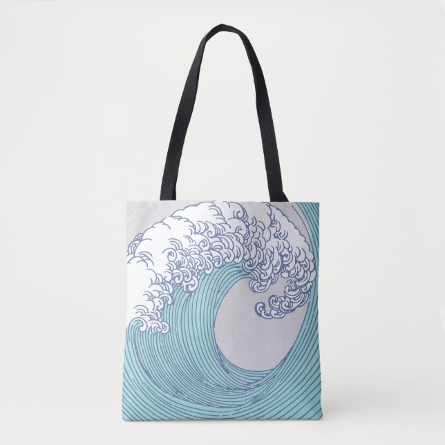 Japanische Asiatische Wellenreitkunst Tasche (Vorderseite)